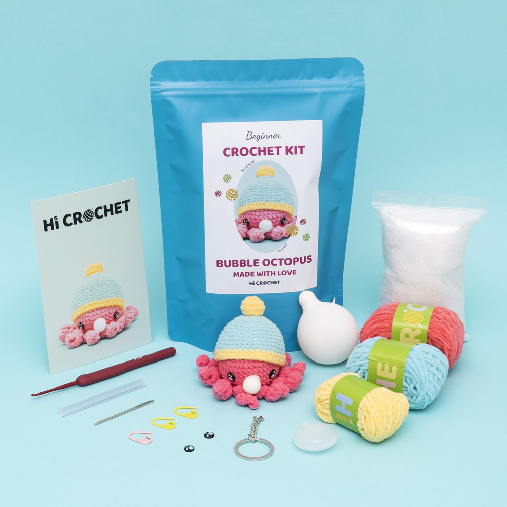 Press Bubble Animals World Stress Relief Squishy Crochet Plush Toy And Crochet Kit