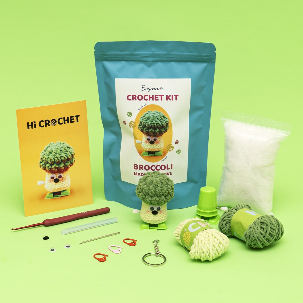 Walking Crafts Knitted Broccoli Vegetables Crochet Kit