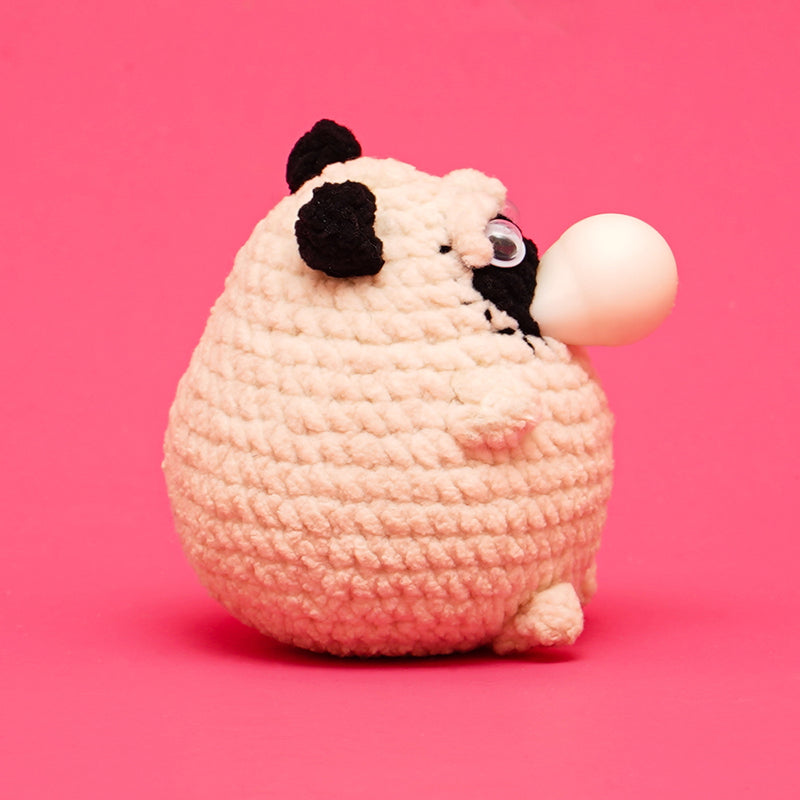 Press Bubble Pug Dog Crochet Kit