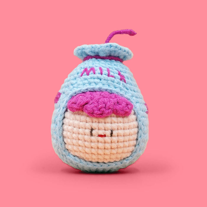 Sky Blue Milk Boba Crochet Kit for Beginners