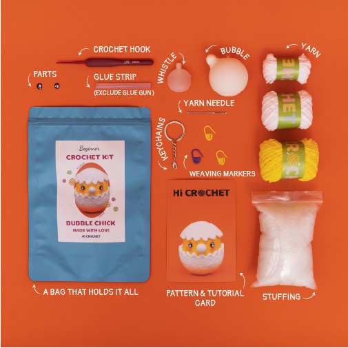 Bubble Egg Chick Crochet Kit