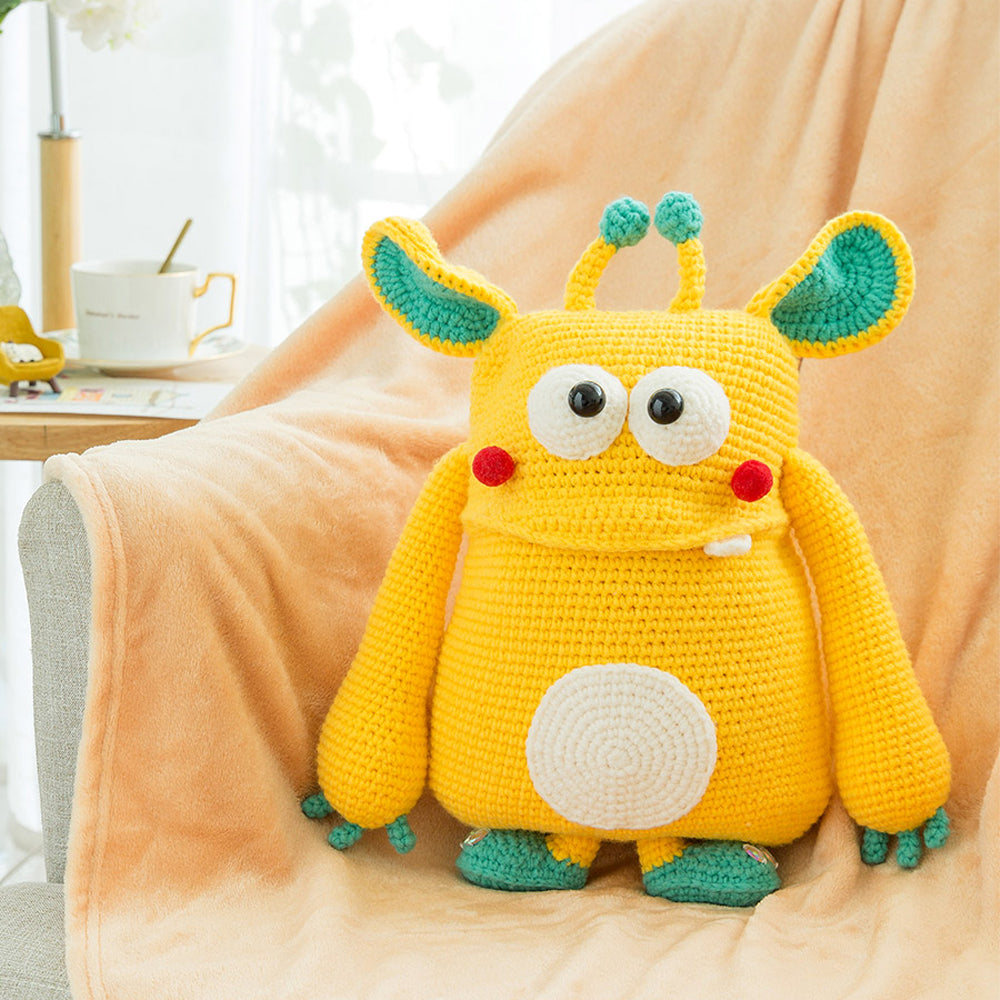 Animal Monster Pillow Blanket Crochet Kit