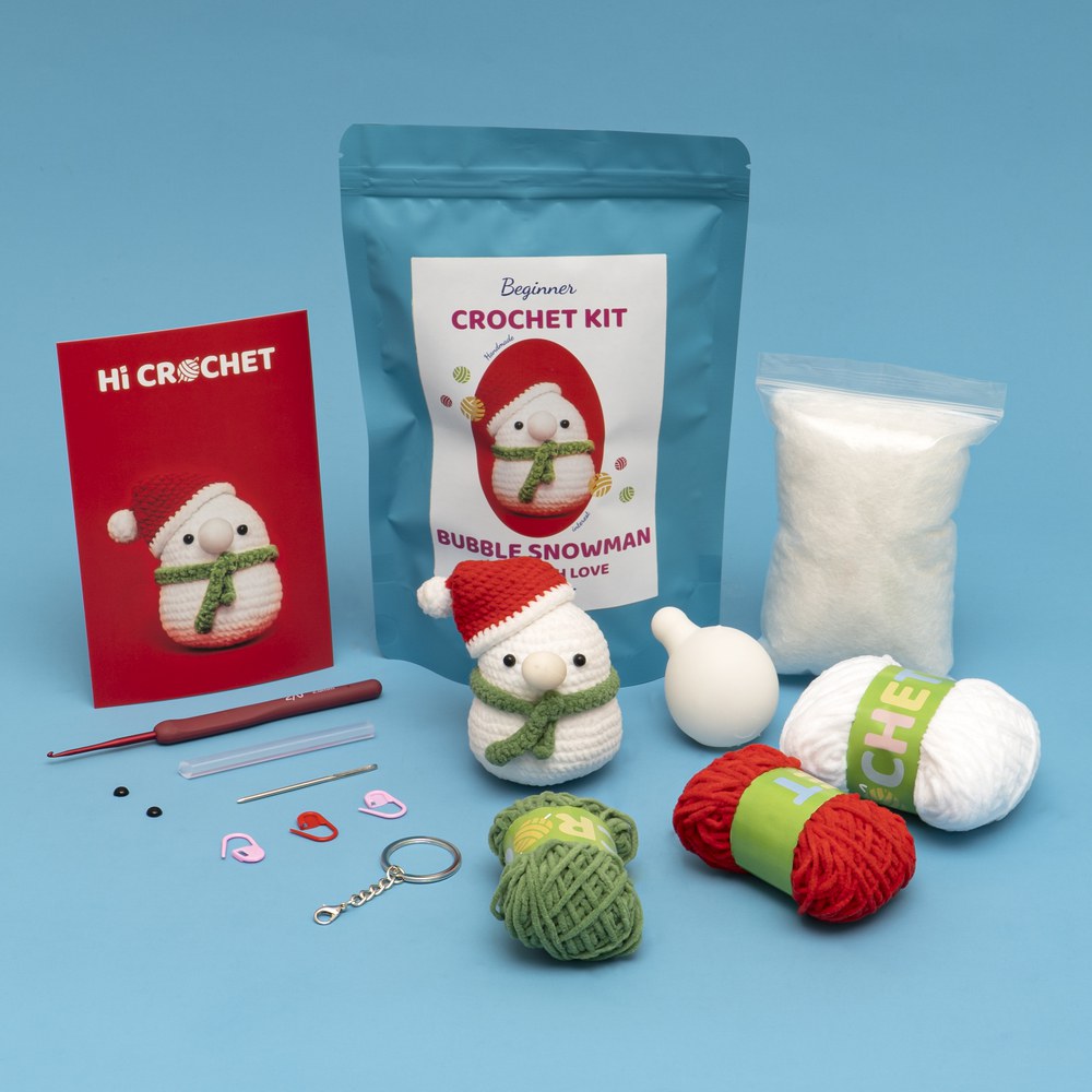 Press Bubble Animals Bubble Snowman Crochet Kit