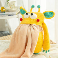 Animal Monster Pillow Blanket Crochet Kit