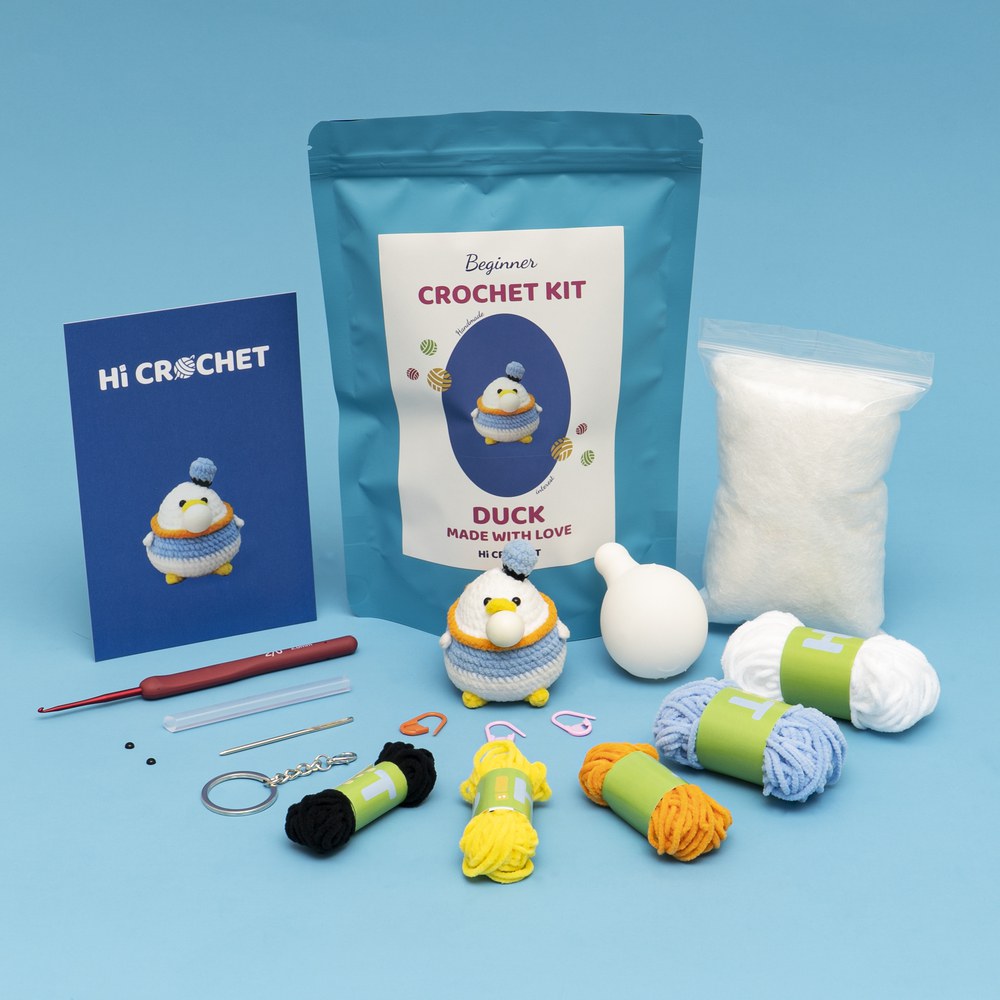 Press Bubble Duck Animal Crochet Kit